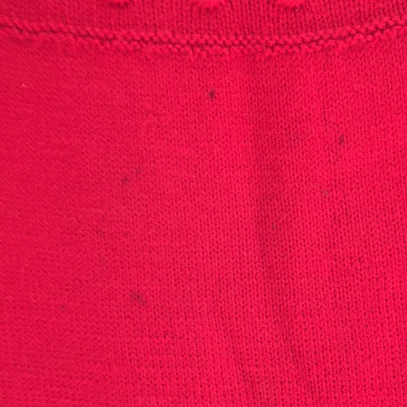 Girl's Handknit Red Wool Sweater - Picture 4 of 8